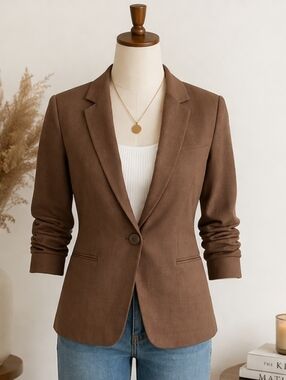 BCBG PARIS LINEN BLEND BLAZER